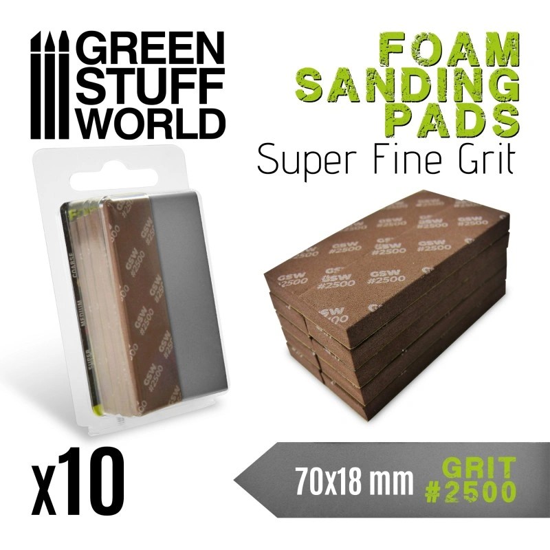 GREEN STUFF WORLD 10775 Foam Sanding Pads 2500 grit - 2500 NUMARA SÜNGERLİ ZIMPARA