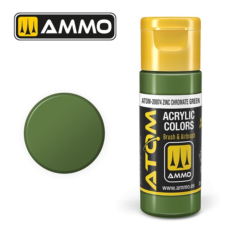 AMMO MIG ATOM 20074 Zinc Chromate Green FS 34102 GÜNEY DOĞU ASYA KAMUFLAJIAKRİLİK MAKET BOYASI