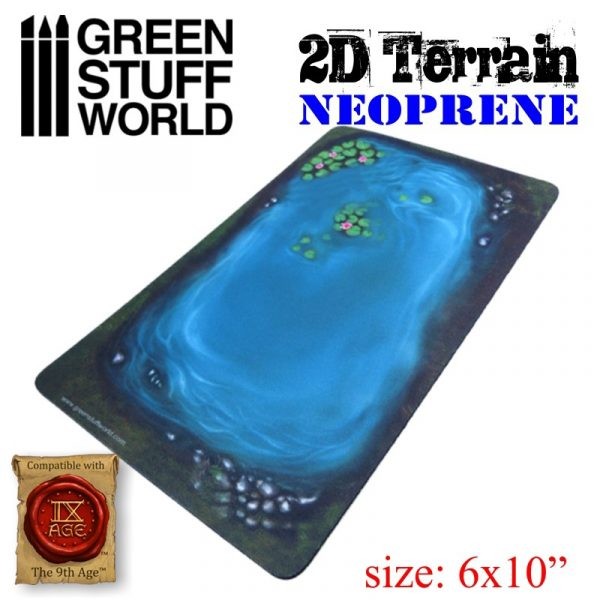 GREEN STUFF WORLD 2091 2D NEOPRENE TERRAİN – LAKE WİTH LEAVES