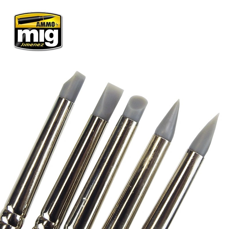 AMMO MIG 7606 RUBBER BRUSH SET ÇOK AMAÇLI SİLİKON FIRÇA SETİ