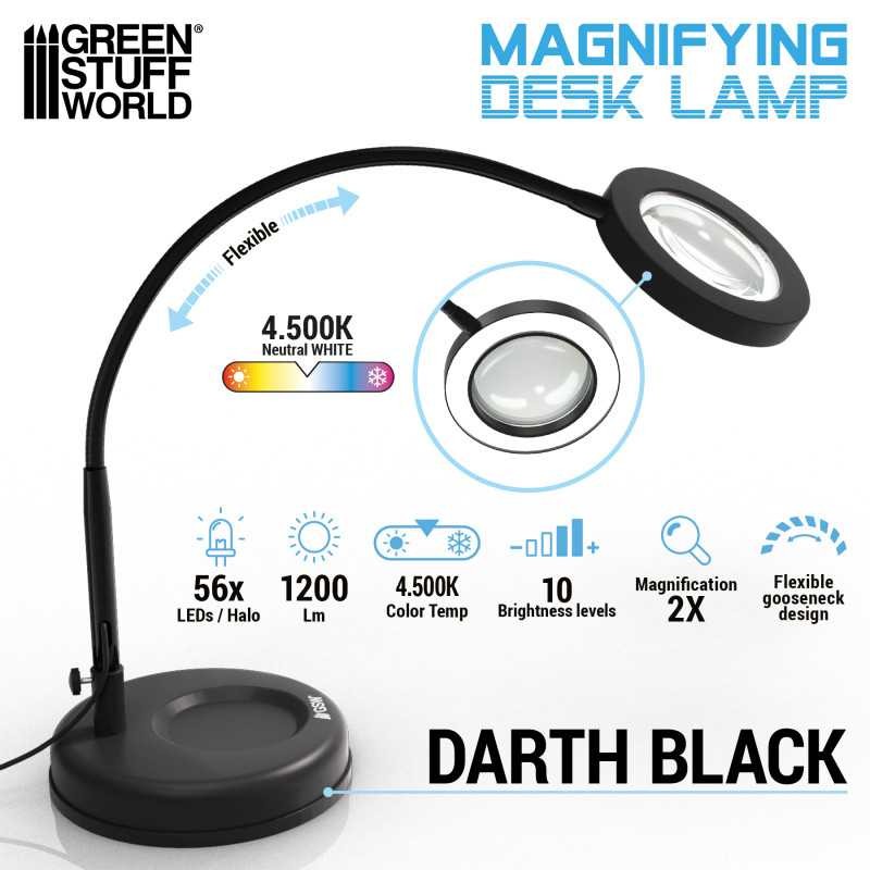 GREEN STUFF WORLD 5594 Magnifying Desk Lamp Darth Black - BÜYÜTEÇLİ MASAÜSTÜ LED LAMBA SİYAH
