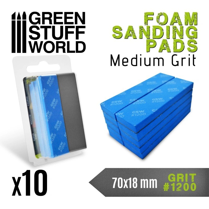 GREEN STUFF WORLD 10773 Foam Sanding Pads 1200 grit - 1200 NUMARA SÜNGERLİ ZIMPARA