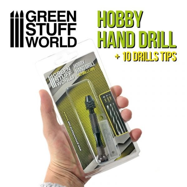 GREEN STUFF WORLD 9289 HOBBY HAND DRİLL BLACK COLOR WİTH 10X DRİLL BİTS – SİYAH EL MATKABI X10 UÇ