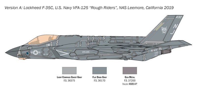 ITALERI 1469 1/72 F-35C Lightning II CATOBAR Version (%100 NEW MOULDS) SAVAŞ UÇAĞI MAKETİ