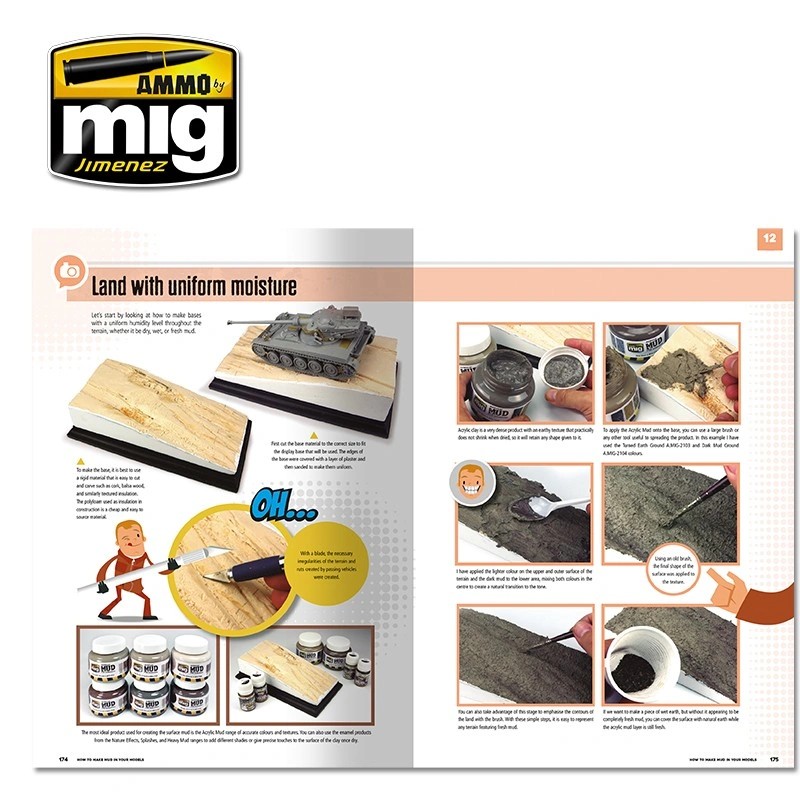 AMMO MIG 6210 MODELLING SCHOOL - HOW TO MAKE MUD IN YOUR MODELS (English) MAKETLERDE ÇAMUR YAPMA TEKNİKLERİ KİTABI