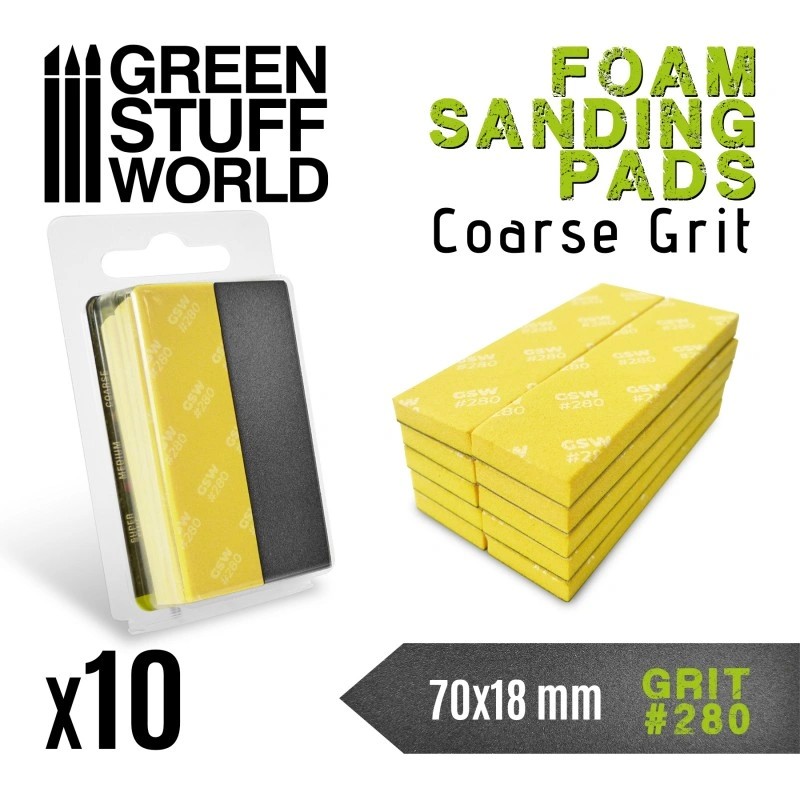 GREEN STUFF WORLD 10769 Foam Sanding Pads 280 grit - 280 NUMARA SÜNGERLİ ZIMPARA
