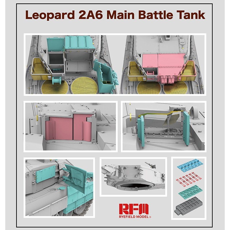 RYE FIELD MODELS 5065 1/35 Leopard 2A6 Main Battle Tank with workabletrack links (without interior) TANK MAKETİ