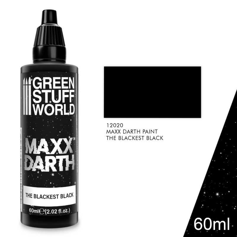 GREEN STUFF WORLD 12020 Maxx Darth Paint 60 ml IŞIĞI EMEN ÖZEL SİYAH BOYA