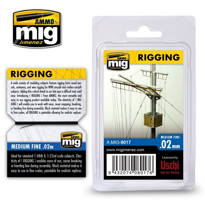 AMMO MIG 8017 RIGGING - Fine 0,02mm İnce ve Esneğebilen Halat / Anten İpliği