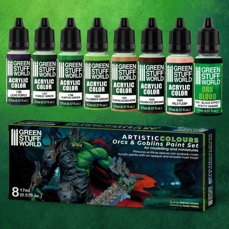 GREEN STUFF WORLD 10124 Paint Set - Orcs and Goblins YEŞİL RENK BOYAMA SETİ