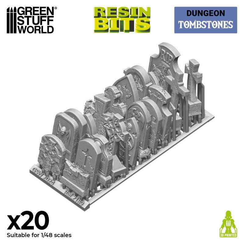 GREEN STUFF WORLD 2189 20x Gravestones Resin Set - MEZAR TAŞI SETİ