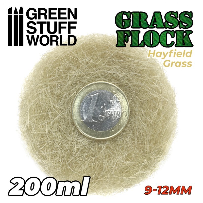 GREEN STUFF WORLD 11165 Static Grass Flock 9-12mm - HAYFIELD GRASS - 200 ml