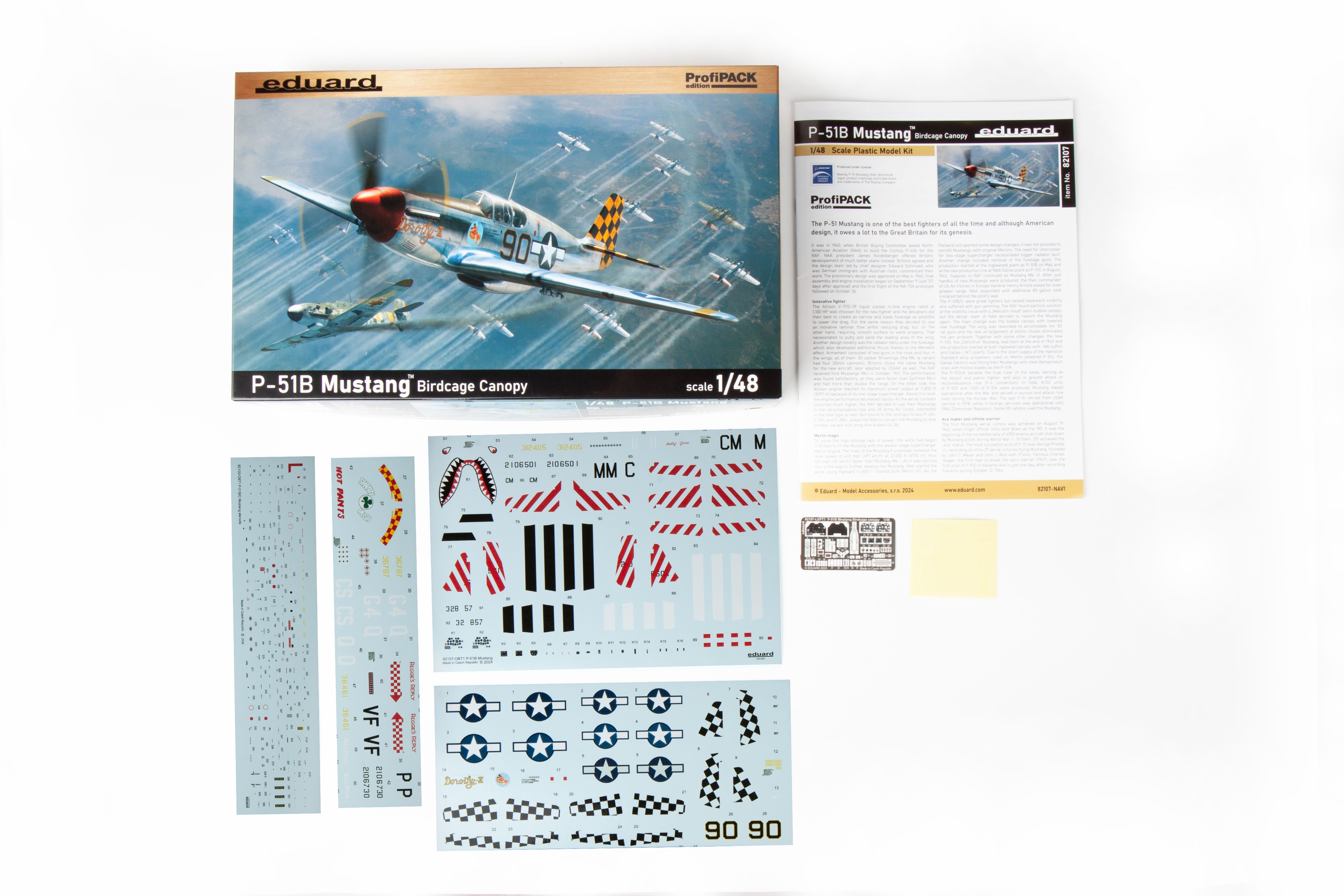 EDUARD 82107 1/48 P-51B Mustang Birdcage Canopy AMERİKAN SAVAŞ UÇAĞI MAKETİ