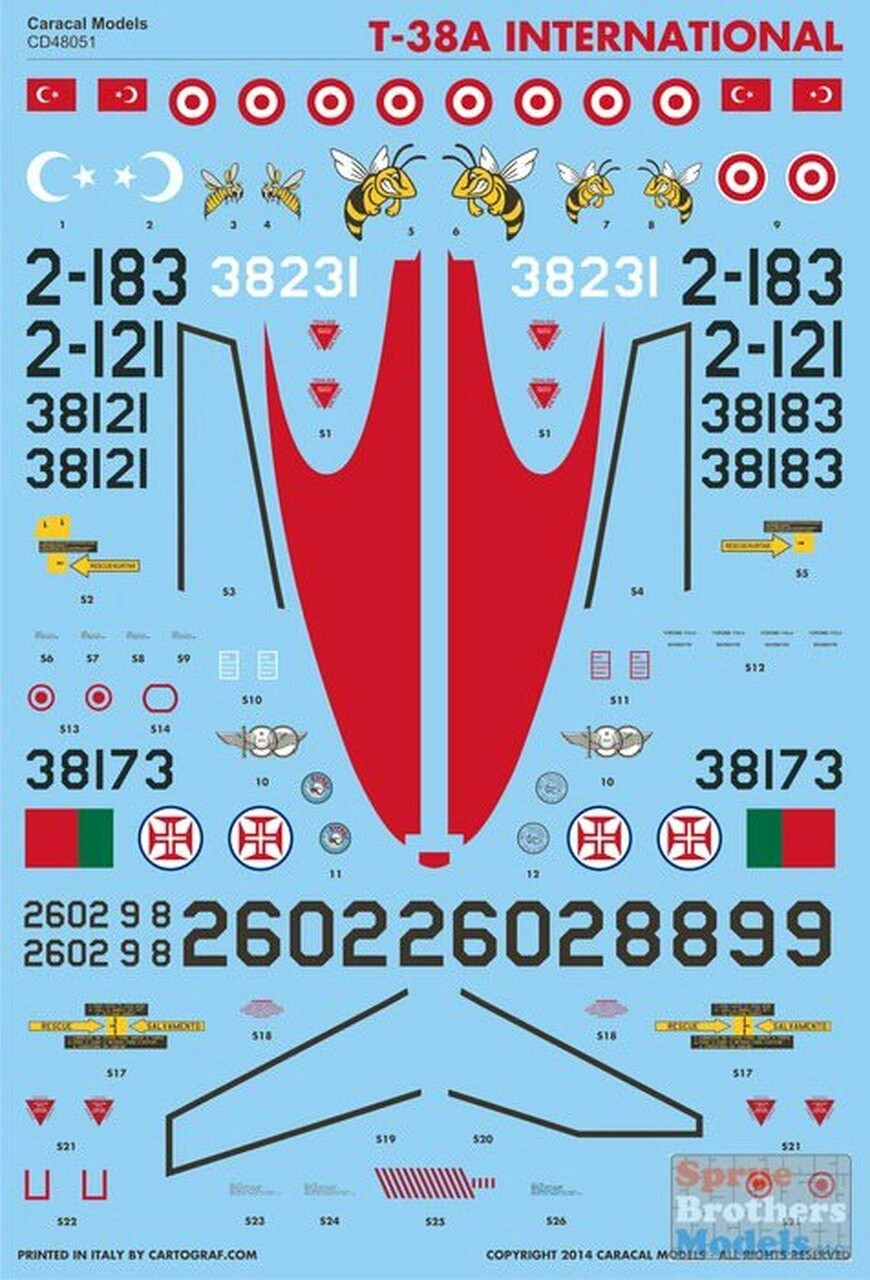 CARACAL DECAL 48051 1/48 International T-38 Talons of NATO - ISLAK ÇIKARTMA