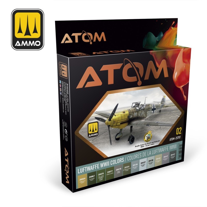 AMMO MIG 20701 ATOM Luftwaffe WWII Colors Set - WW2 Alman Hava Kuvvetleri Seti