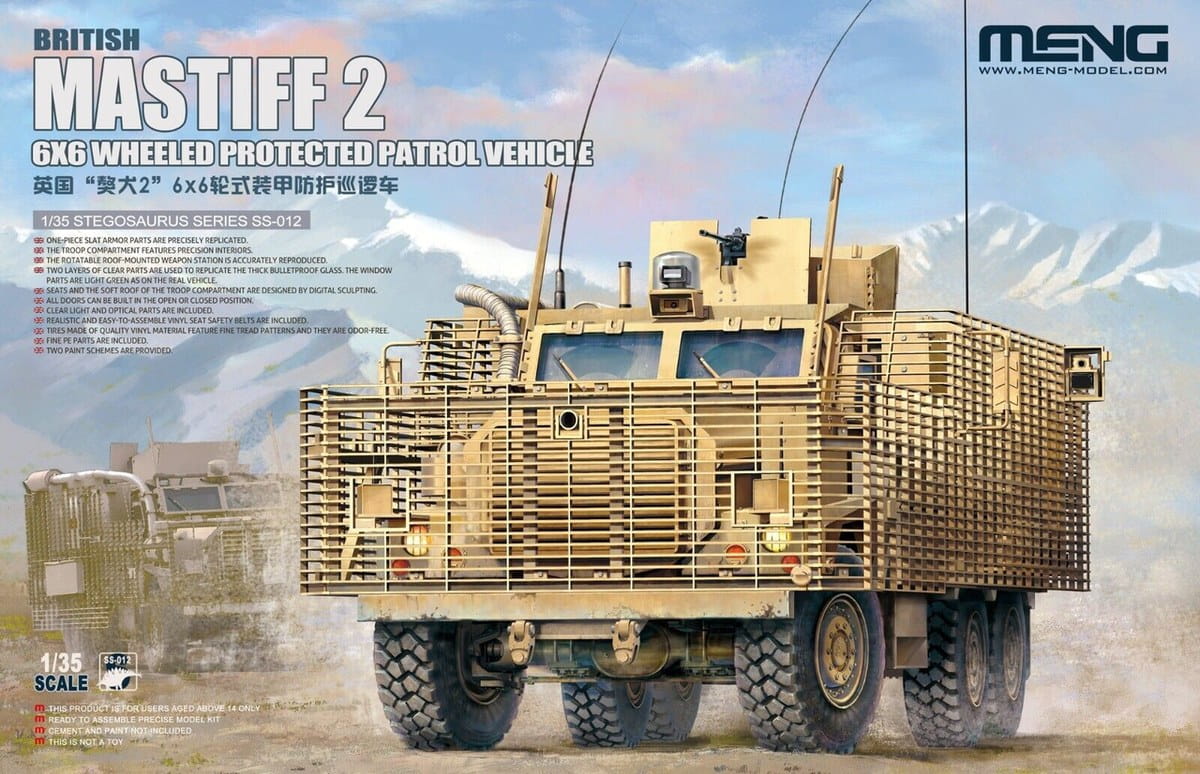 MENG SS-012 1/35 British Mastiff 2 6x6 Wheeled Protected Patrol Vehicle ASKERİ ARAÇ MAKETİ