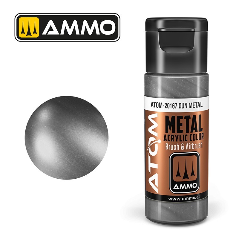 AMMO MIG ATOM 20167 METALLIC Gun Metal AKRİLİK MAKET BOYASI