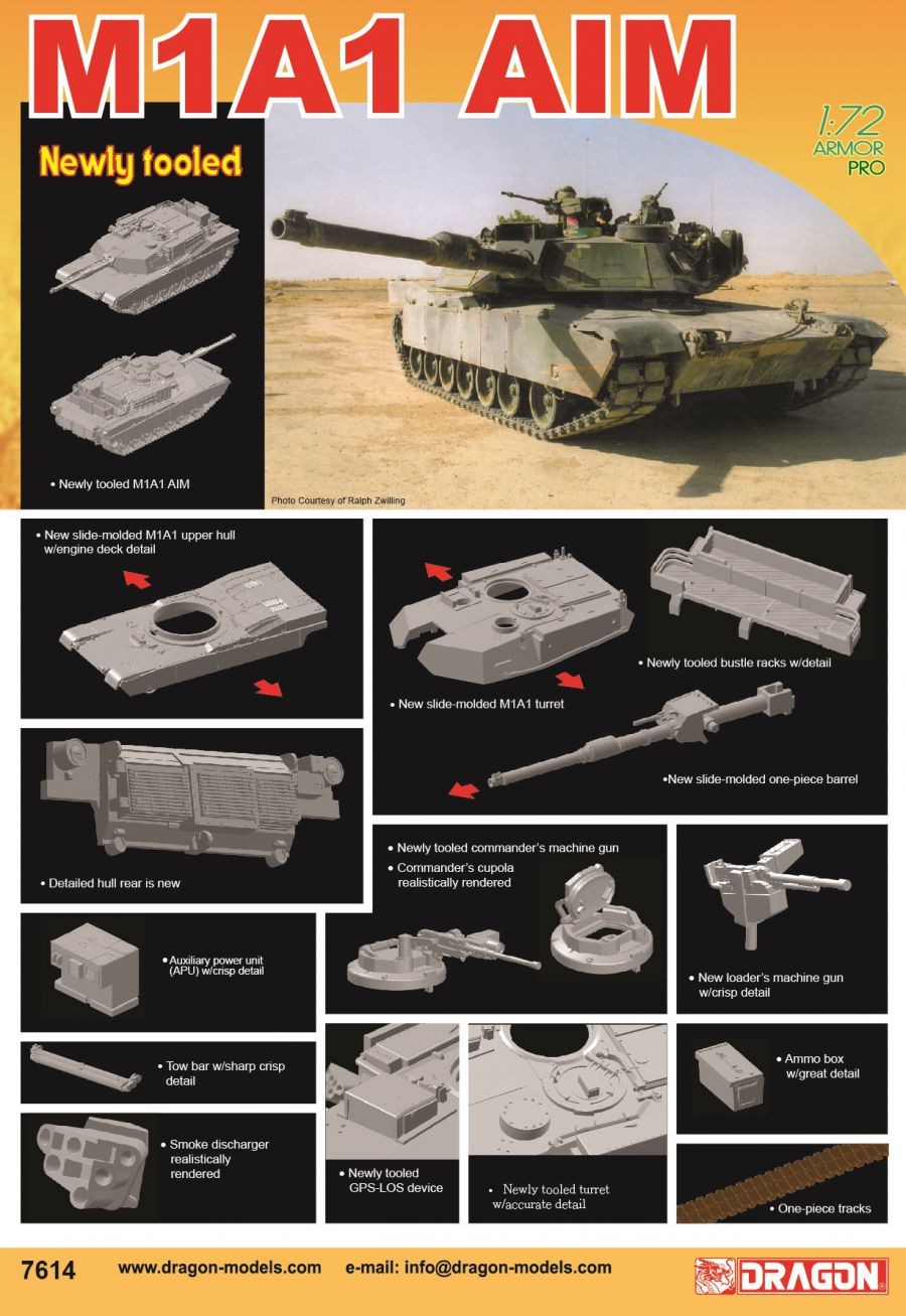 DRAGON 7614 1/72 M1A1 AIM MODERN AMERİKAN TANK MAKETİ