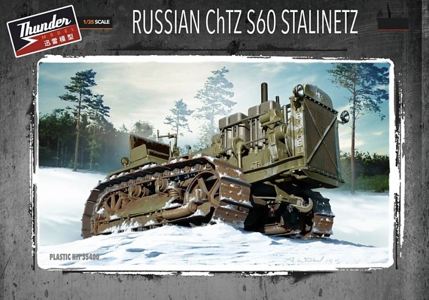 Thunder Model 35400 1/35 Maket Russian ChTZ S60 Stalinetz PALETLİ ÇEKİCİ MAKETİ