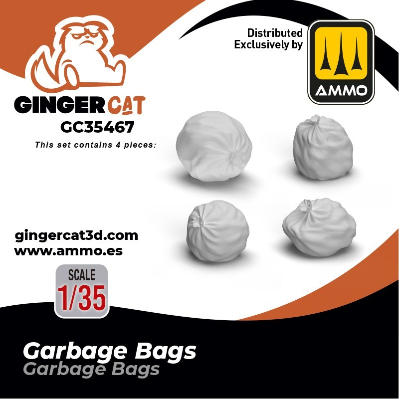 Ginger Cat 35467 1/35 Garbage Bags (4pcs) Reçine Detay Seti