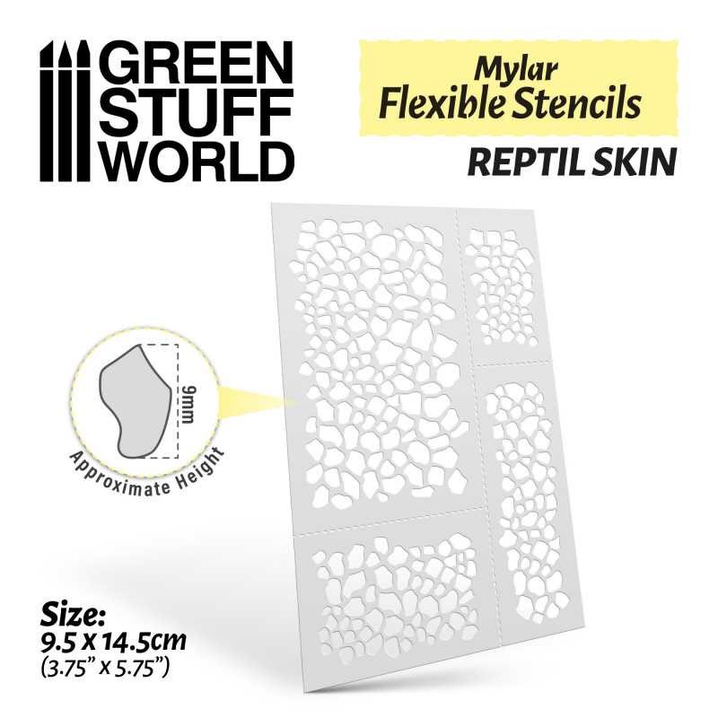 GREEN STUFF WORLD 3676 Flexible Stencils - REPTIL SKIN (9mm aprox.)