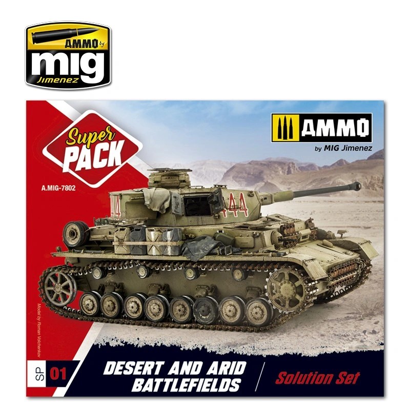 AMMO MIG 7802 SUPER PACK DESERT & ARID BATTLEFIELDS ÇÖL VE KURAK SAVAŞ ALANLARI ESKİTME SETİ