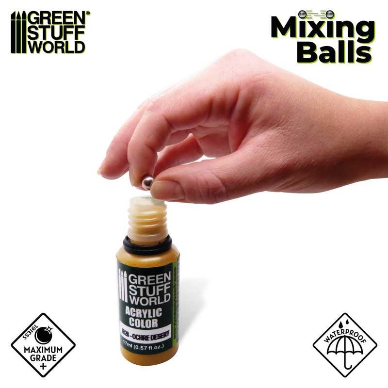 GREEN STUFF WORLD 9030 Mixing Balls 6.35mm - PASLANMAZ ÇELİK KARIŞTIRMA TOPLARI