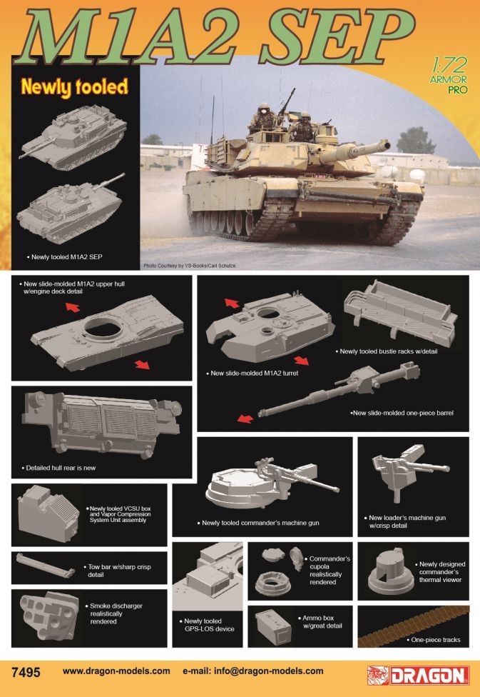 DRAGON 7495 1/72 M1A2 SEP MODERN AMERİKAN TANK MAKETİ