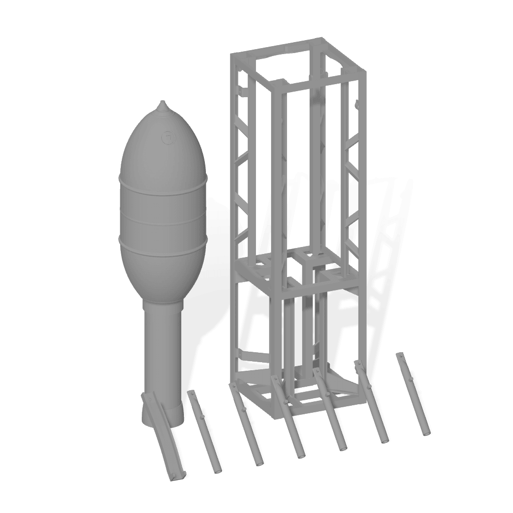 Ginger Cat 35225 1/35 32cm Nebelwerfer Rockets & Steel Transport Containers (6pcs) Reçine Detay Seti