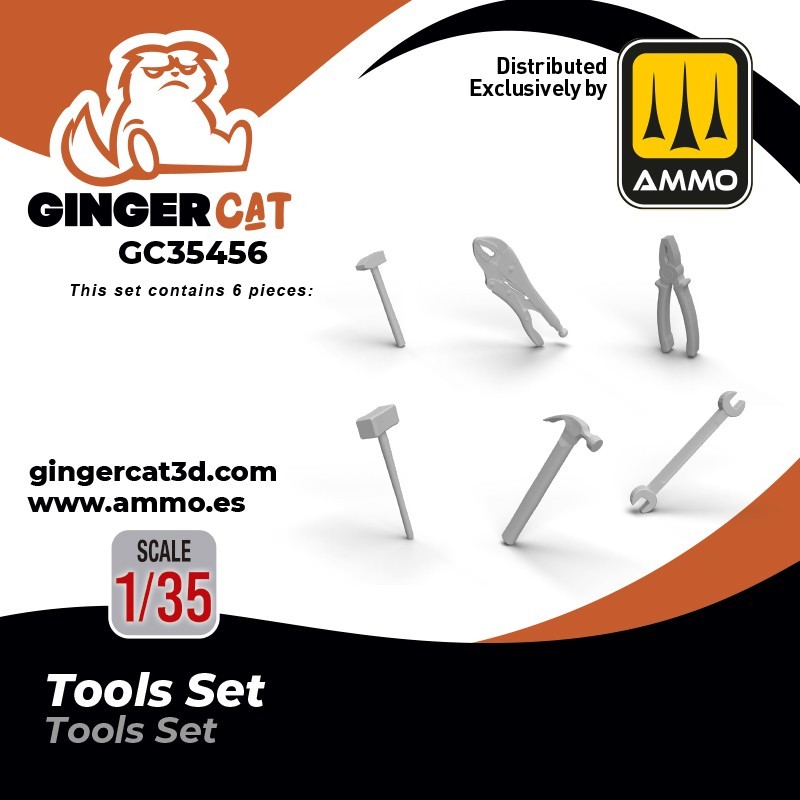 Ginger Cat 35456 1/35 Tools Set (6pcs) Reçine Detay Seti