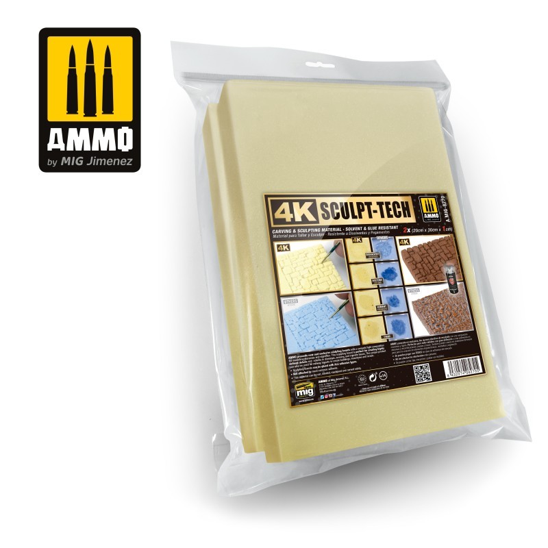 AMMO MIG 8270 4K Sculp-Tech 2 x (20x30x1) - 4K Diorama Köpüğü