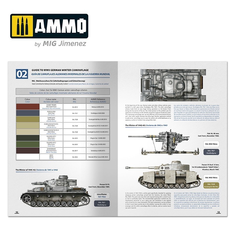 AMMO MIG 6039 How to Paint Winter WWII German Tanks İKİNCİ DÜNYA SAVAŞI ALMAN TANKLARI KIŞ BOYAMA TEKNİKLERİ KİTABI