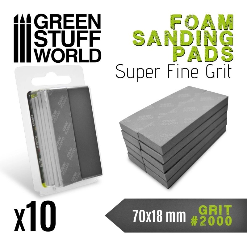 GREEN STUFF WORLD 10774 Foam Sanding Pads 2000 grit - 2000 NUMARA SÜNGERLİ ZIMPARA