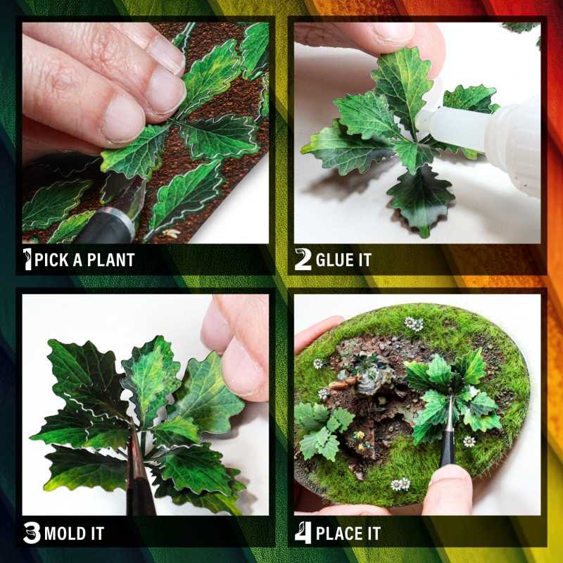 GREEN STUFF WORLD 12833 Colored Paper Plants Burdock - RENKLENDİRİLMİŞ KAĞIT BİTKİLER LÖŞLEK