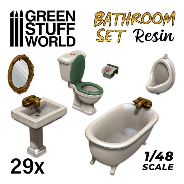 GREEN STUFF WORLD 3057 RESIN SET TOILET AND WC – REÇİNE TUVALET SETİ