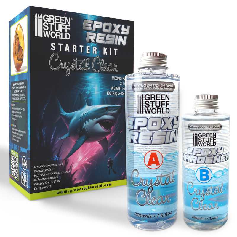 GREEN STUFF WORLD 10624 Transparent Epoxy Resin - Şefaf EPOX Reçine 20-60 Dakika Donma Süreli
