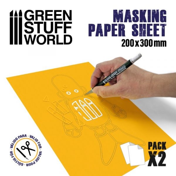 GREEN STUFF WORLD 10498 MASKING PAPER SHEETS X2 – MASKELEME KAĞIDI X2