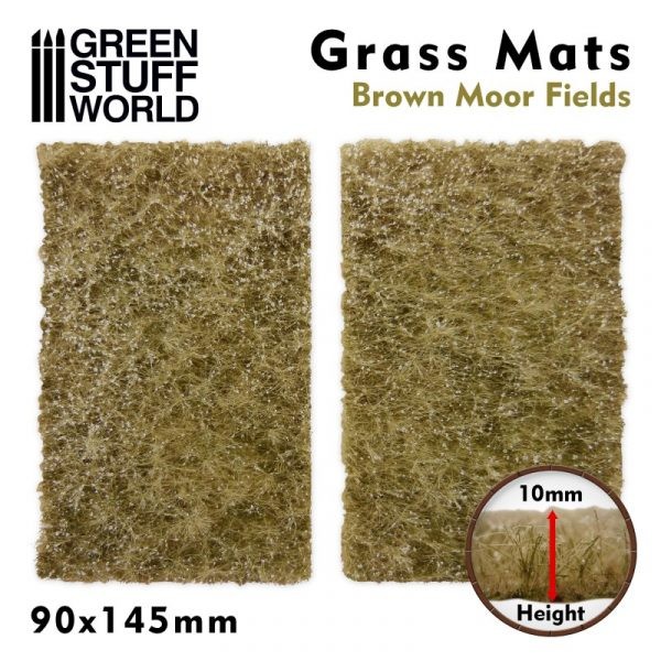GREEN STUFF WORLD 10339 GRASS MAT CUTOUTS BROWN MOOR FİELDS – KAHVERENGİ BOZKIR TARLASI