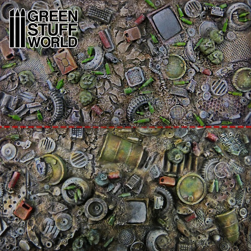 GREEN STUFF WORLD 2174 Crunch Times! Dump/Scrap Yard Plates - HURDALIK ZEMİN PLAKALARI