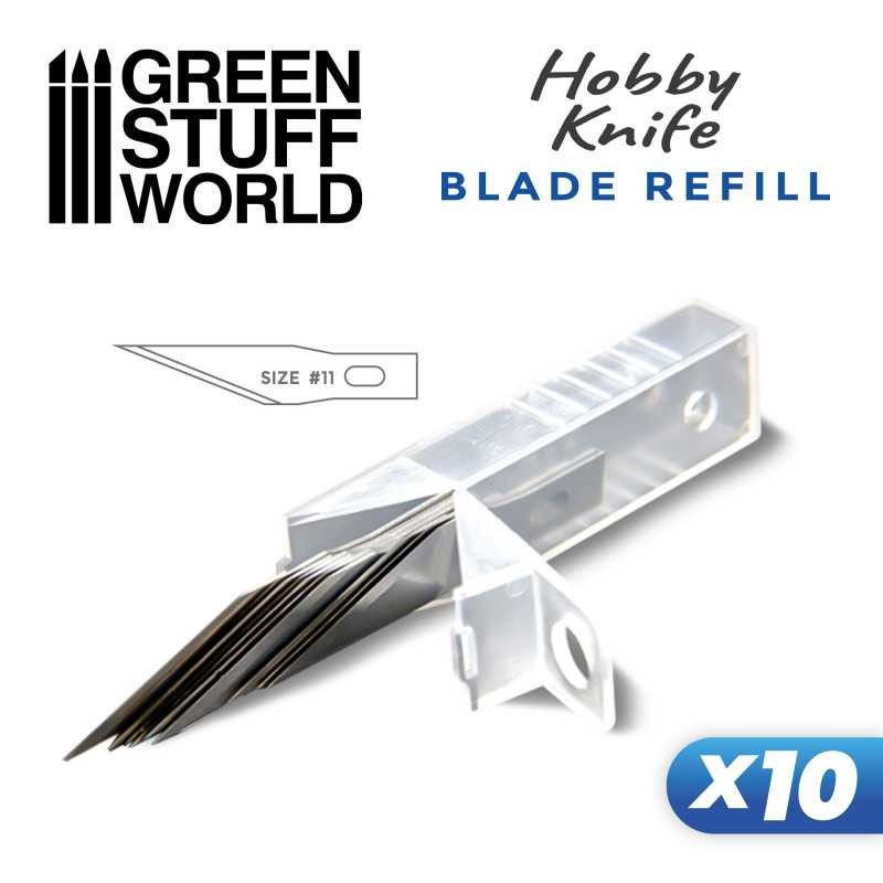 GREEN STUFF WORLD 1334 10x Hobby Knife Blade Refill - Yedek Maket Bıçağı Ucu #11 (10Adet)