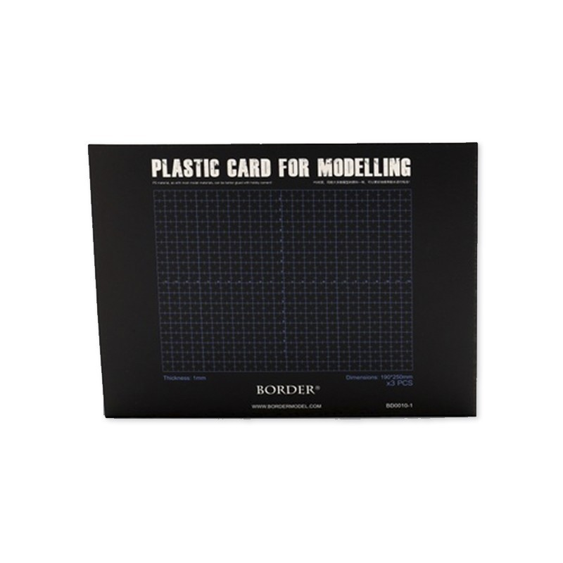 BORDER MODEL 0010-1 PLASTIC CARD FOR MODELLING-1mm(190*250MM*3PCS) 