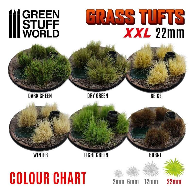 GREEN STUFF WOLRD 11453 Grass TUFTS XXL 22mm self-adhesive BURNT - 22MM YANMIŞ ÇİM ÖBEĞİ