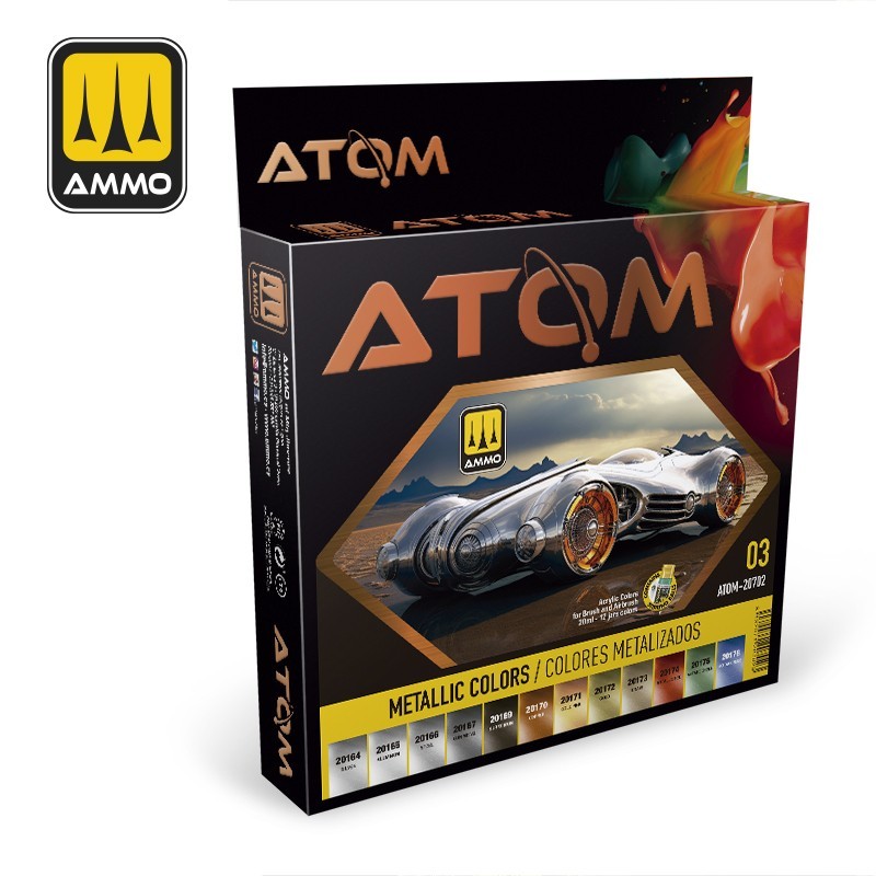 AMMO MIG 20702 ATOM Metallic Colors Set - Metalik Renkler Seti