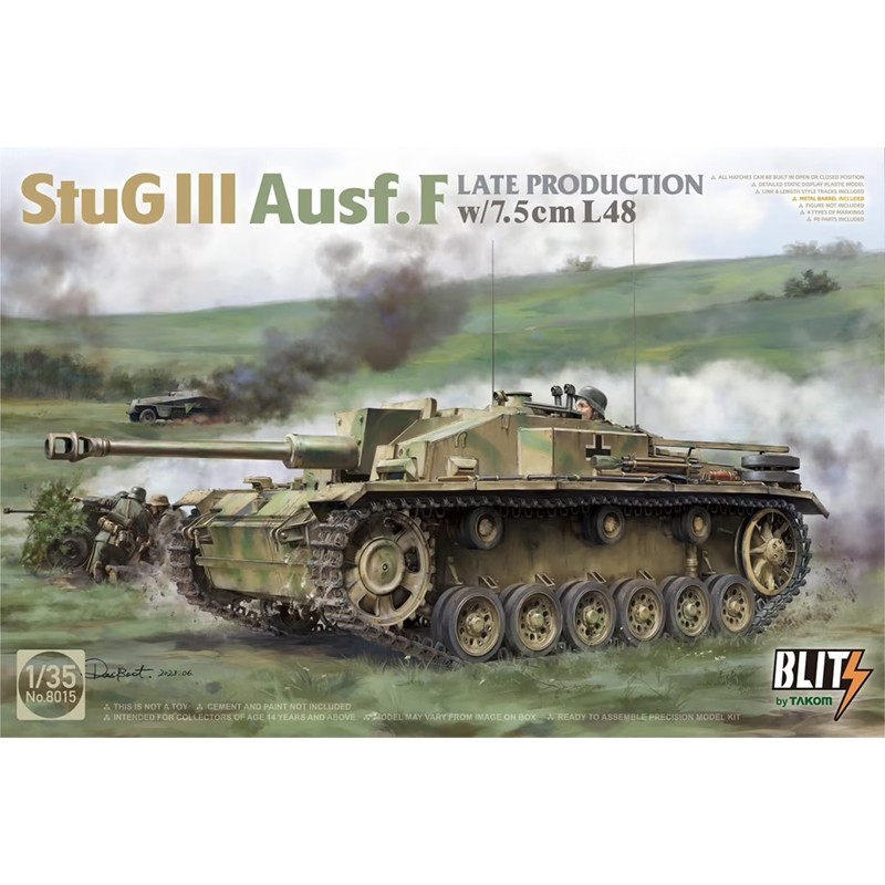 TAKOM 8015 1/35 StuG III Ausf.F Late Production with 7.5cm L48 TANK MAKETİ