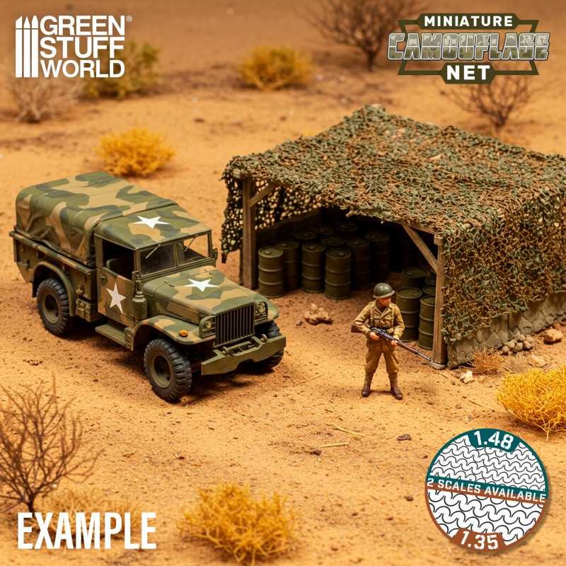 GREEN STUFF WORLD 13463 Miniature Camouflage Nets Green - YEŞİL KAMUFLAJ AĞI 1:35