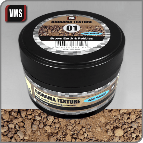 VMS Diorama Texture No. 1 Brown Earth & Pebbles 100 ml TOPRAK ve ÇAKIL TAŞI DİORAMA ZEMİN MALZEMESİ