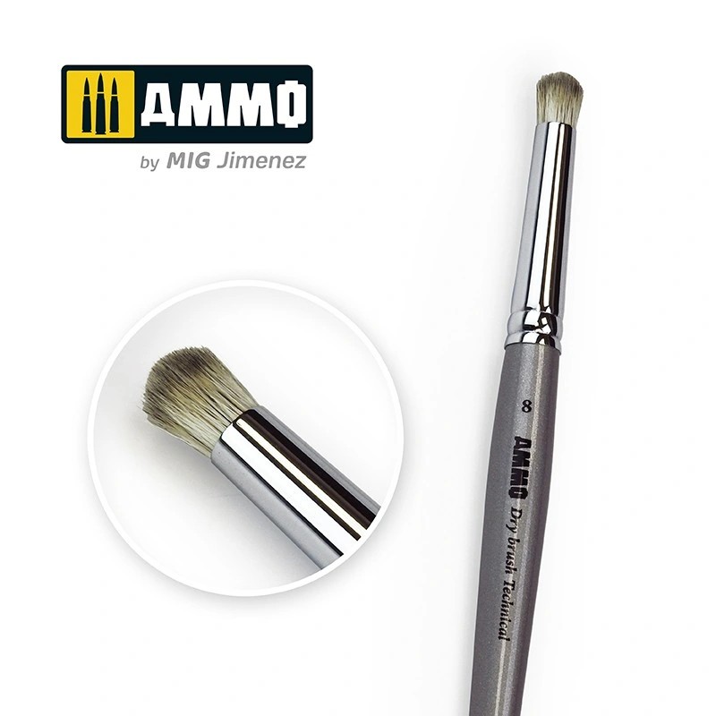AMMO MIG 8703 Drybrush Technical Brush NO 8 KURU FIRÇALAMA FIRÇASI