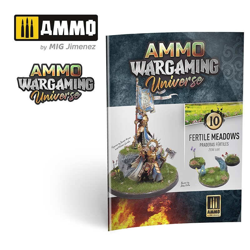 AMMO MIG 6929 WARGAMING UNIVERSE Book 10 Fertile Meadows - BEREKETLİ ÇAYIR ZEMİN YAPIM TEKNİKLERİ KİTABI