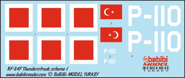 BABİBİ MODEL DBT - 01183 1/48 F-84F THUNDERSTREAK DEKAL SETİ