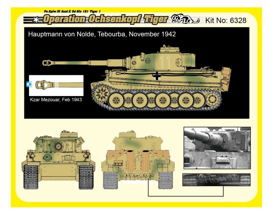 DRAGON 6328 1/35 Pz.Kpfw.VI Ausf.E Sd.Kfz.181 TIGER I "OPERATION OCHSENKOPF TIGER" (SMART KIT) İKİNCİ DÜNYA SAVAŞI ALMAN TANK MAKETİ